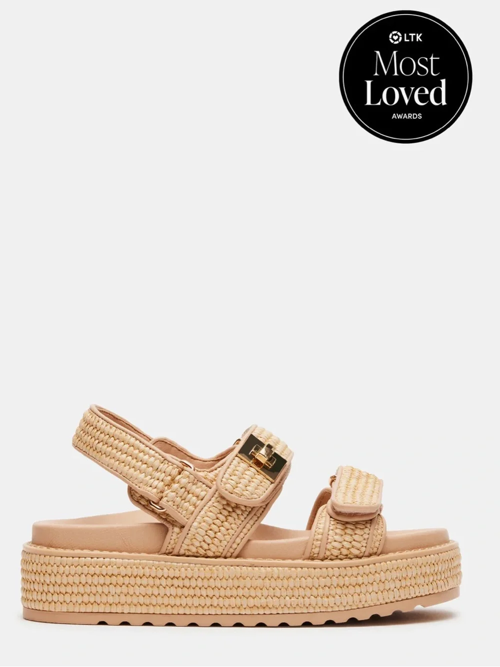 Steve Madden Woven Platform Sandal in Natural Tan - Women
